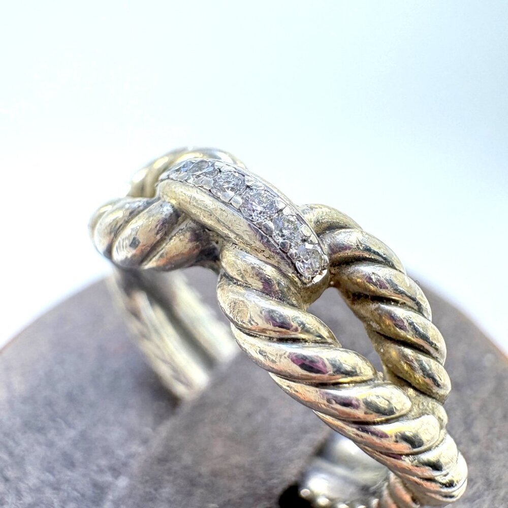 VTG David Yurman Cable Loop Diamond Band Ring Size 5.75 - Picture 5 of 10